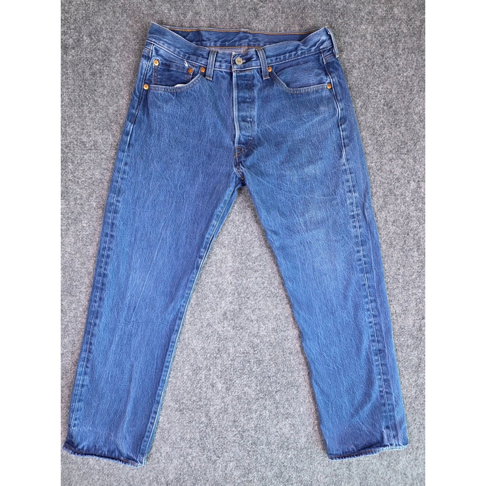 Levi's 501 Original Fit Jeans Mens 33x31 Blue Straight Leg Button Fly Denim